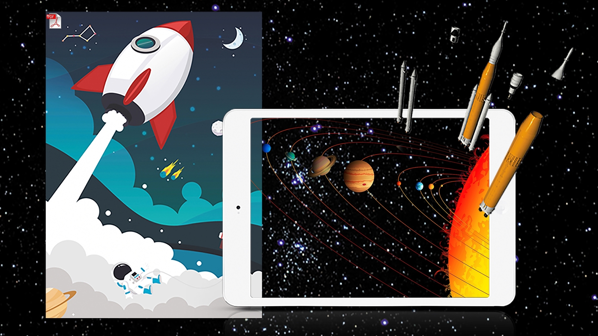 Augmented Reality Poster Engineering and Space Missions (Digital PDF Product for Self-printing + Space App) - Image 2