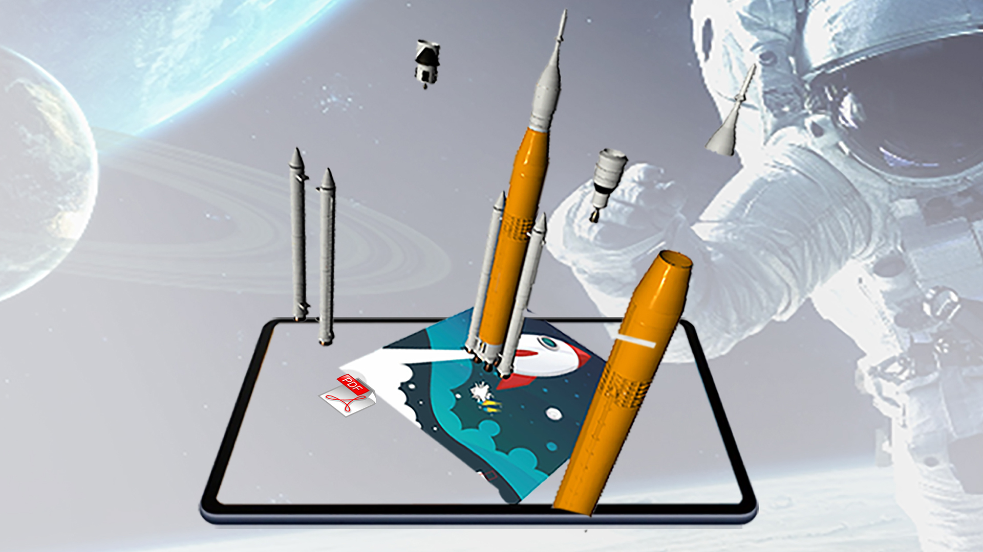 Augmented Reality Poster Engineering and Space Missions (Digital PDF Product for Self-printing + Space App) - Image 3