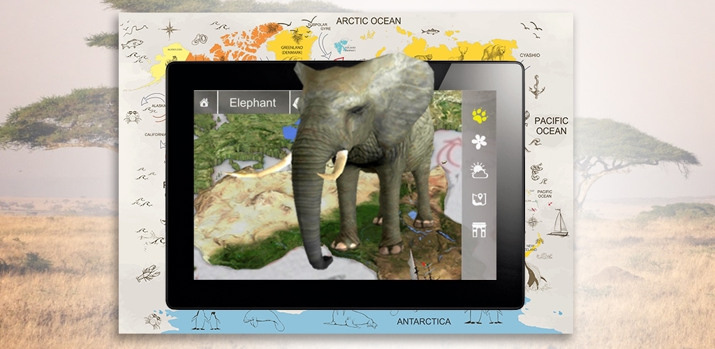 Augmented Reality World Map (Physical product + Geography App