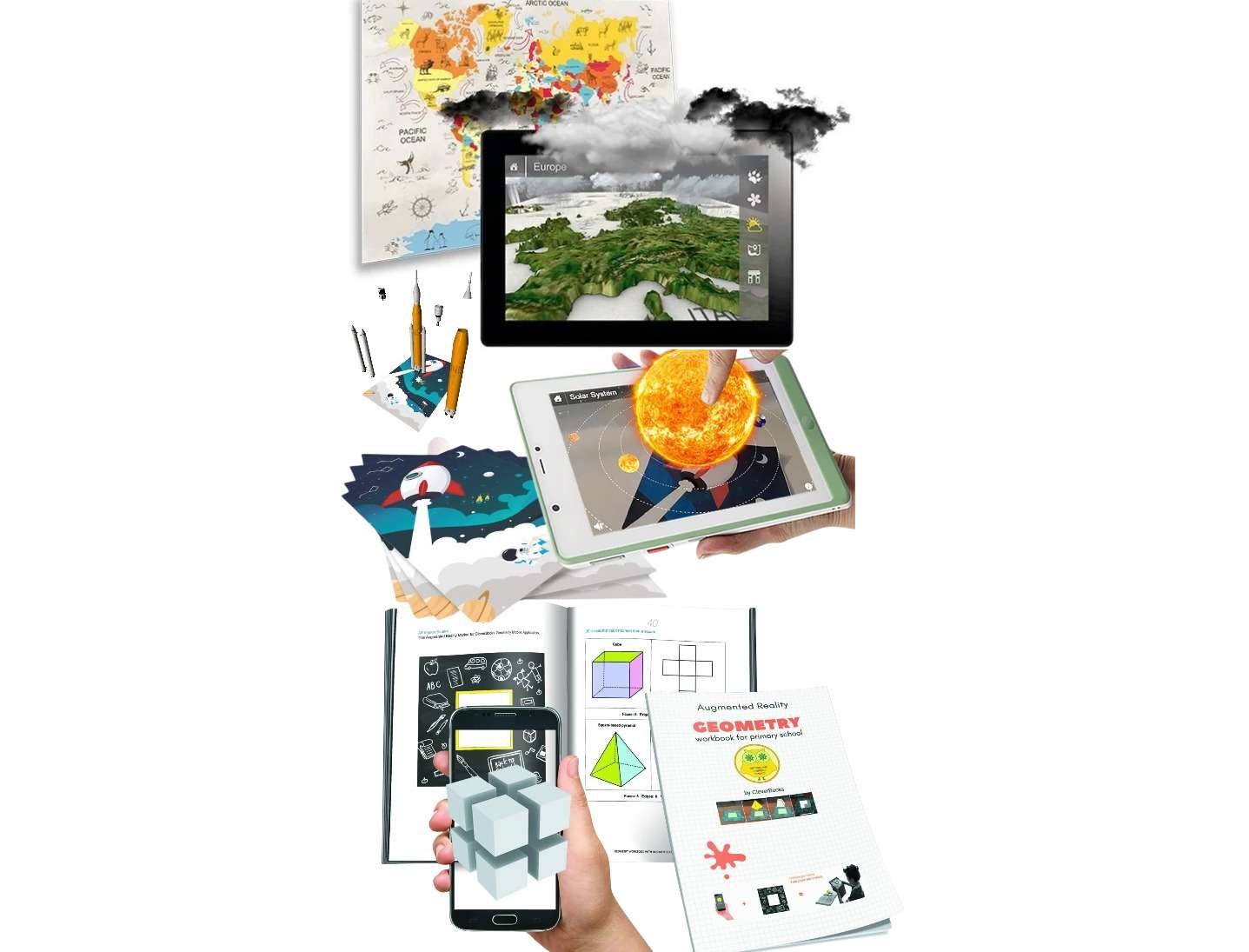 CleverBooks AR workbooks and posters
